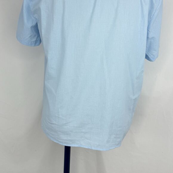 Men's Solid Light Blue Button-Down Short-Sleeve Shirt Medium NWOT - Picture 5 of 16